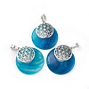 Natural Striped Agate/Banded Agate Pendants KK-F751-M-A13-2