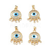 Lampwork Evil Eye Pendants with Colorful Cubic Zirconia ZIRC-L102-14G-02-1