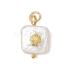 Baroque Natural Nucleated Pearl Keshi Pearl Pendants PALLOY-JF04833-3