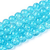 Spray Painted Crackle Transparent Glass Beads Strands CCG-Q001-8mm-06-A-1