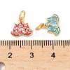 Rack Plating Brass & Shell Charms KK-I357-10G-3