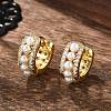 Real 18K Gold Plated Hollow Chunky Cubic Zirconia Huggie Hoop Earrings EJEW-I260-05G-NR-5