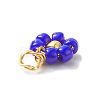 8Pcs 8 Color Flower Glass Seed Beaded Charms PALLOY-JF02004-02-4