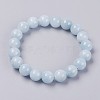 Natural Yellow Jade Beaded Stretch Bracelet BJEW-P209-30-6mm-1