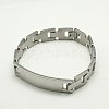 304 Stainless Steel Band Bracelets for Mens ID Bracelets BJEW-I129-43-1