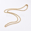 304 Stainless Steel Textured Chain Necklaces NJEW-G322-02G-1