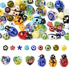 50Pcs 5 Styles Handmade Millefiori Lampwork Beads LAMP-YW0001-93-1