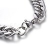 304 Stainless Steel Cuban Link Chain Bracelets BJEW-L637-01B-P-3