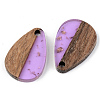 Transparent Resin & Walnut Wood Pendants RESI-S389-027A-B01-2