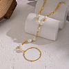 Elegant Natural Freshwater Pearl Beads Link Ring Bracelets KX0637-5