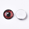 Flat Back Glass Cabochons GGLA-R023-8mm-01-3