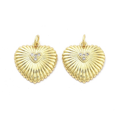Brass Micro Pave Cubic Zirconia Pendants KK-Q006-19G-1