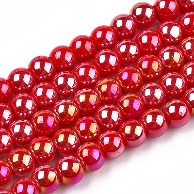 Electroplate Opaque Glass Beads Strands GLAA-T032-P4mm-AB04-1