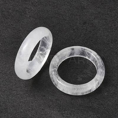 Natural Quartz Crystal Plain Band Ring RJEW-P044-01B-09-1