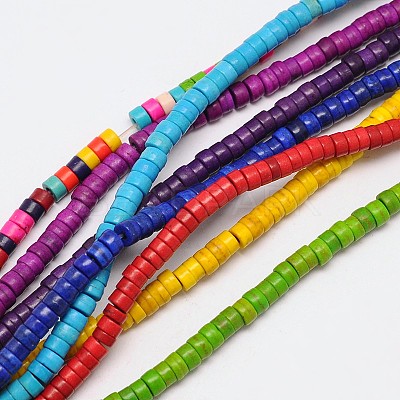 Dyed Synthetic Turquoise Beads Strands G-P083-6mm-83-1
