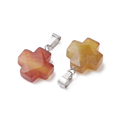 Natural Red Agate Pendants G-K359-02P-06-1