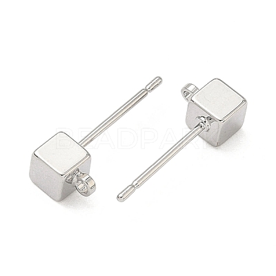 SHEGRACE Brass Cube Stud Earring Findings XGR0106P-121P-1