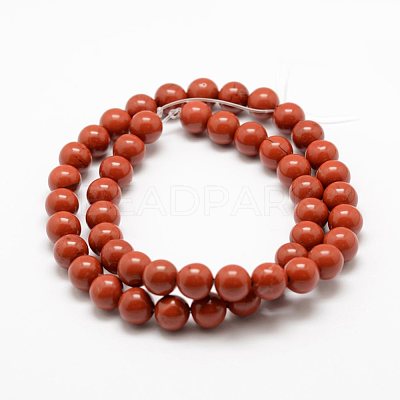 Natural Red Jasper Beads Strands X-G-E375-4mm-02-1