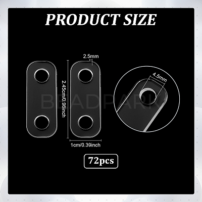 72Pcs Transparent Acrylic Connector Charms TACR-PH0002-01-1