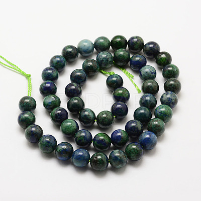 Natural Chrysocolla and Lapis Lazuli Beads Strands G-G735-07-4mm-1