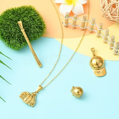 4Pcs 4 Styles PVD Vacuum Plating 304 Stainless Steel Pendants STAS-CJ0003-11-1