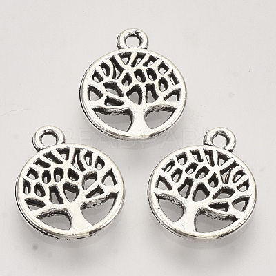 Tibetan Style Alloy Pendants TIBEP-T009-25AS-RS-1