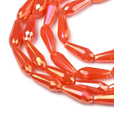 Electroplated Opaque Glass Beads Strands EGLA-L015-FR-B-01-M-1
