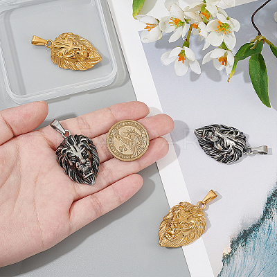4Pcs 2 Colors 304 Stainless Steel Pendants STAS-UN0059-72-1