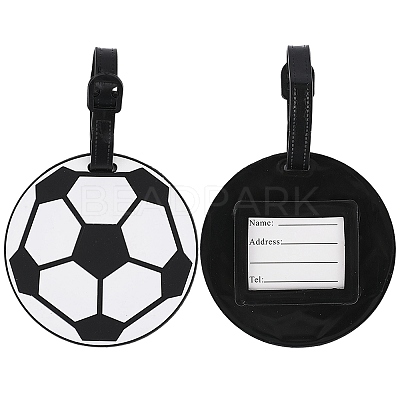 2Pcs Sports Ball Style PVC Luggage Tag AJEW-DJ0004-63A-1
