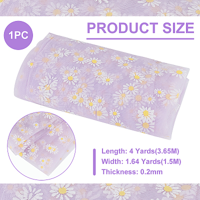 4 Yard Daisy Pattern Nylon Mesh Fabric AJEW-WH0314-459A-1