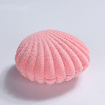 Shell Shaped Velvet Jewelry Storage Boxes AJEW-CL0004-90A-1
