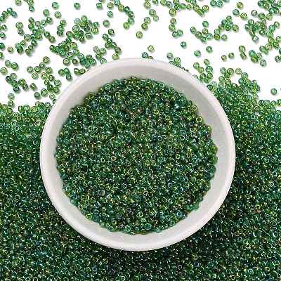 Round Transparent Colors Rainbow Glass Seed Beads X-SEED-A007-2mm-167-1