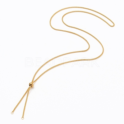Ion Plating(IP) 304 Stainless Steel Box Chain Slider Necklace Making AJEW-JB00777-02-1