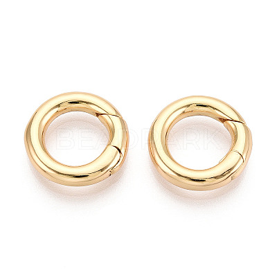 Brass Spring Gate Rings KK-T078-20G-03-1