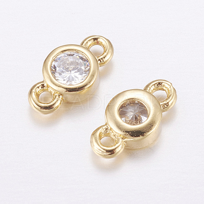 Brass Micro Pave Cubic Zirconia Links KK-P130-085G-1
