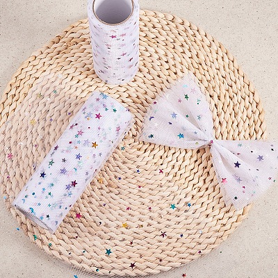 Star Sequin Deco Mesh Ribbons OCOR-P010-F-1