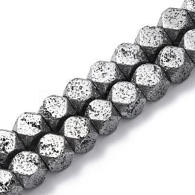 Electroplated Natural Lava Rock Beads Strands G-A256-C01-01D-1