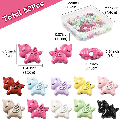 50Pcs Spray Painted Alloy Beads FIND-FS0004-11-1