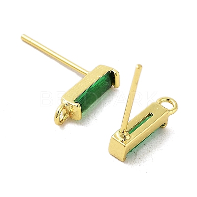 Brass Micro Pave Cubic Zirconia Earring Findings X-KK-A205-10G-01-1