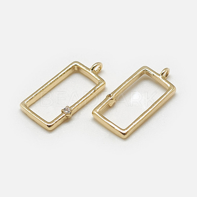 Brass Open Back Bezel Pendants X-KK-N200-035-1