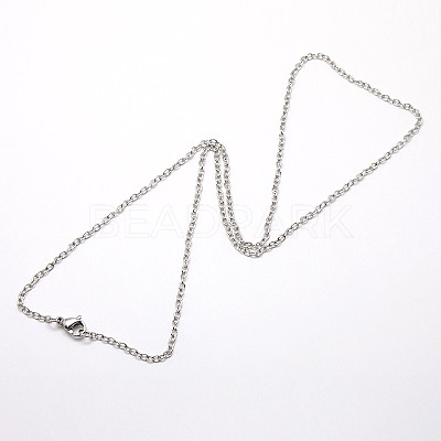 Tarnish Resistant Trendy Unisex 304 Stainless Steel Cable Chain Necklaces NJEW-M057-B-01-1