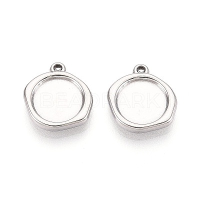 304 Stainless Steel Pendant Cabochon Settings STAS-T067-70B-P-1