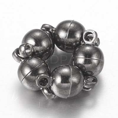 Round Brass Magnetic Clasps with Loops MC019-B-1