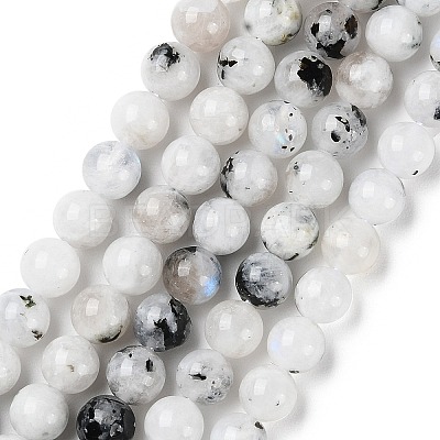 Natural Rainbow Moonstone Beads Strands G-Q1001-A05-02-1