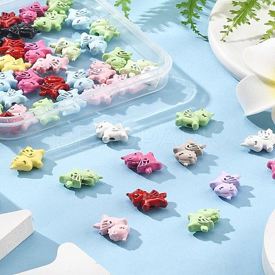 50Pcs Spray Painted Alloy Beads FIND-FS0004-11-1