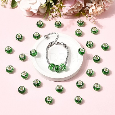Glow In The Dark Handmade Luminous Style Lampwork Large Hole European Beads LPDL-R007-02D-1