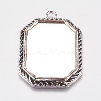 Tibetan Style Pendant Cabochon Settings X-TIBEP-A22961-AS-LF-1