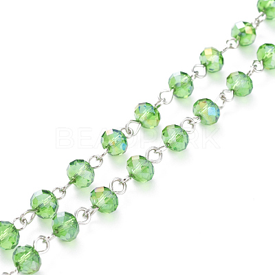 Handmade Electroplate Glass Beaded Chains X-AJEW-JB00529-08-1