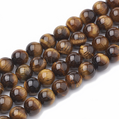 Natural Tiger Eye Beads Strands G-S333-6mm-001-1