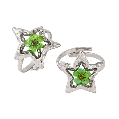 304 Stainless Steel Adjustable Open Cuff Statement Rings RJEW-C083-19P-02-1